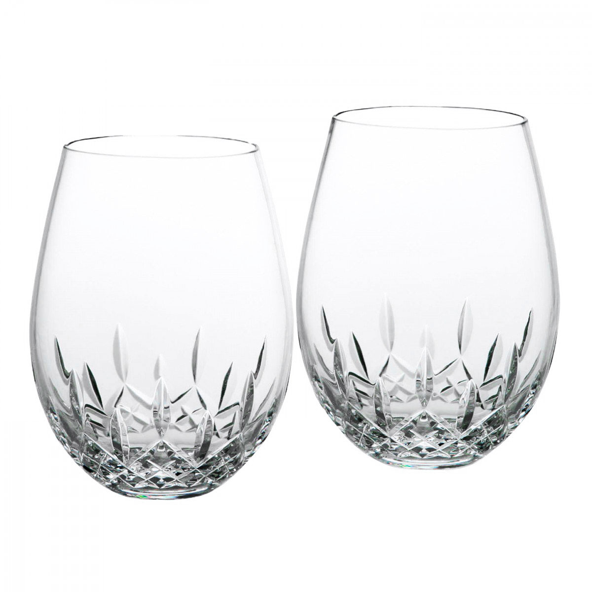 Waterford Crystal Lismore Nouveau Stemless Wine Deep Red Pair
